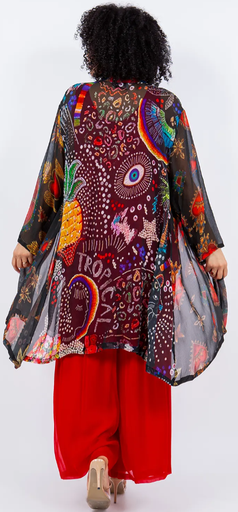 SALE! Sunheart  Milagro Heart Astral Dreaming Jacket Hippie Chic Resort Wear Sml-2X Last One!