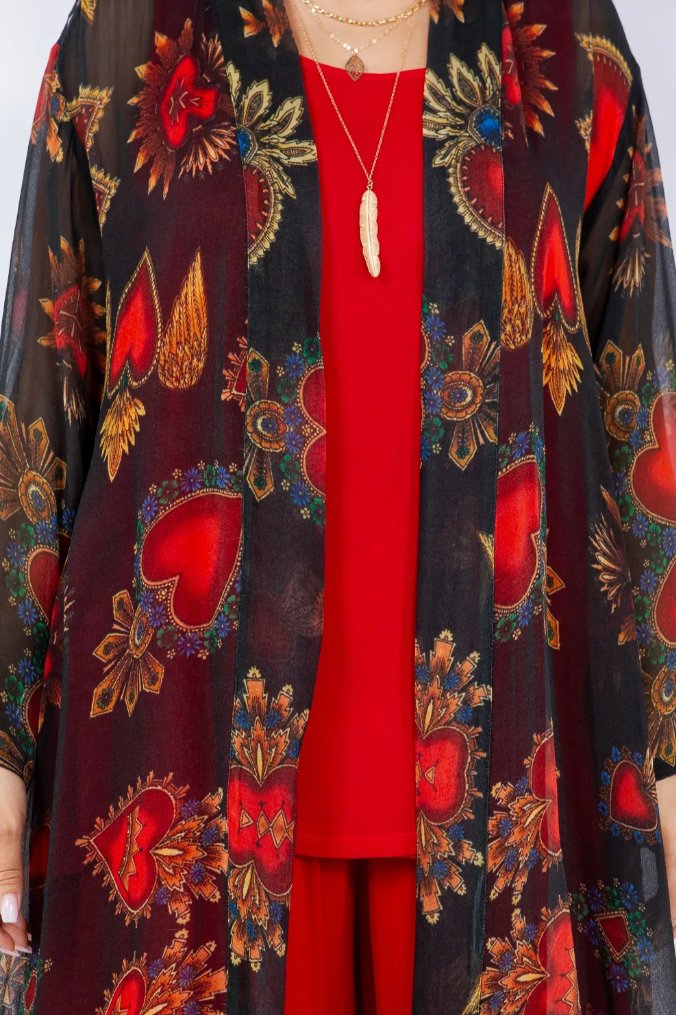 SALE! Sunheart  Milagro Heart Astral Dreaming Jacket Hippie Chic Resort Wear Sml-2X Last One!