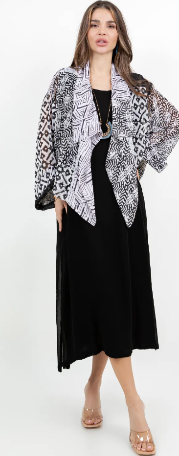 Geometric Boho Chic Flirty Fashionista Jackets Small-2X