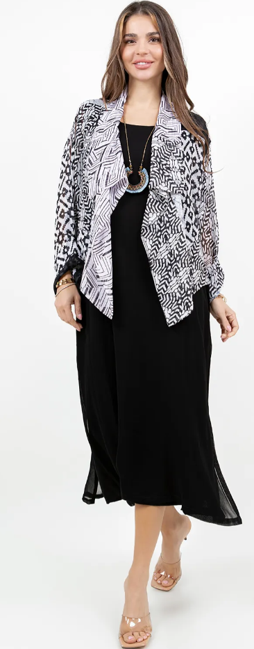 Geometric Boho Chic Flirty Fashionista Jackets Small-2X