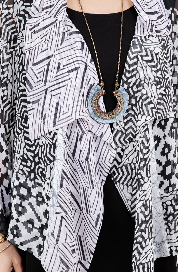Geometric Boho Chic Flirty Fashionista Jackets Small-2X