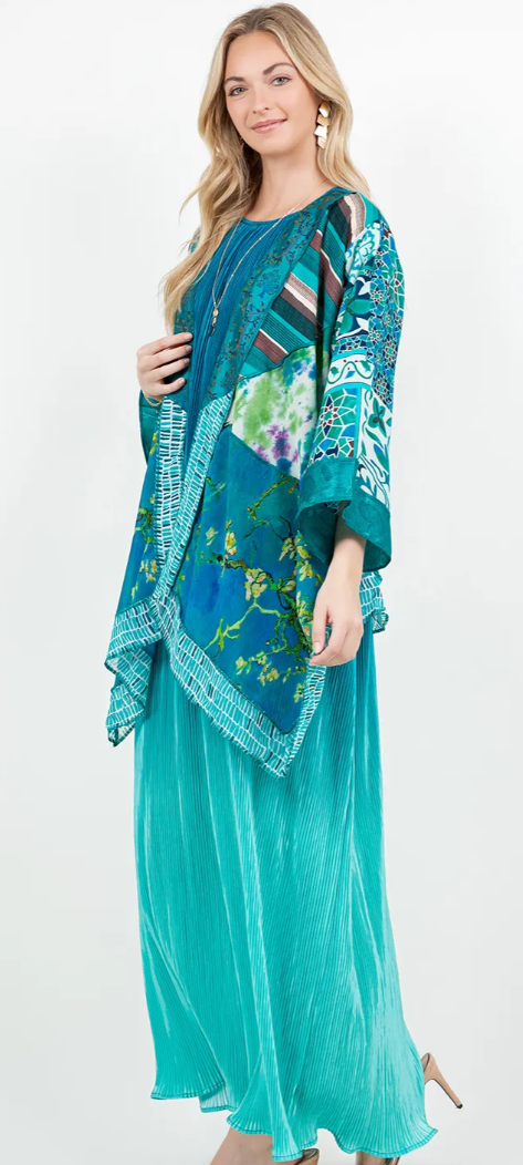 Sunheart Sea Glass Cove Lagenlook Scarf Jacket Boho  Hippie Chic Sml-Large-xl-1x