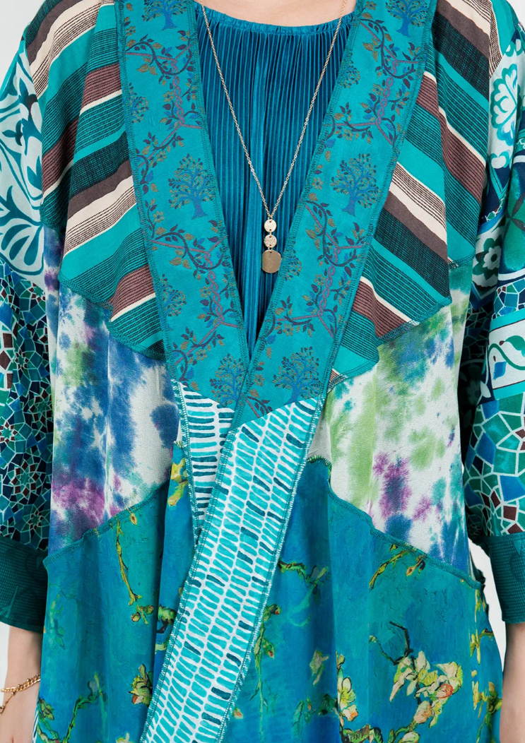 Sunheart Sea Glass Cove Lagenlook Scarf Jacket Boho  Hippie Chic Sml-Large-xl-1x