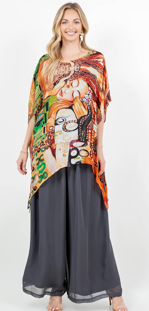 Inspired by the Kiss Oversize Tunic Top Lagenlook Boho Hippie Chic SML-6X+