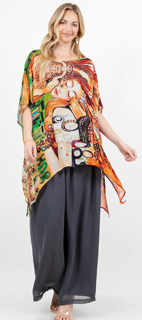 Inspired by the Kiss Oversize Tunic Top Lagenlook Boho Hippie Chic SML-6X+