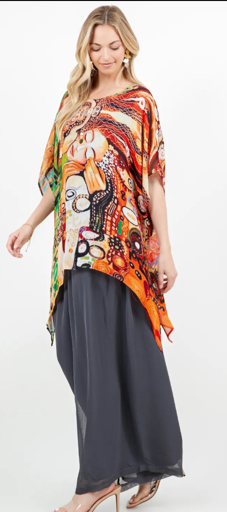Inspired by the Kiss Oversize Tunic Top Lagenlook Boho Hippie Chic SML-6X+