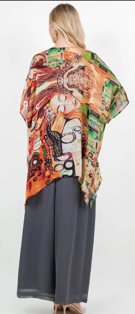 Inspired by the Kiss Oversize Tunic Top Lagenlook Boho Hippie Chic SML-6X+