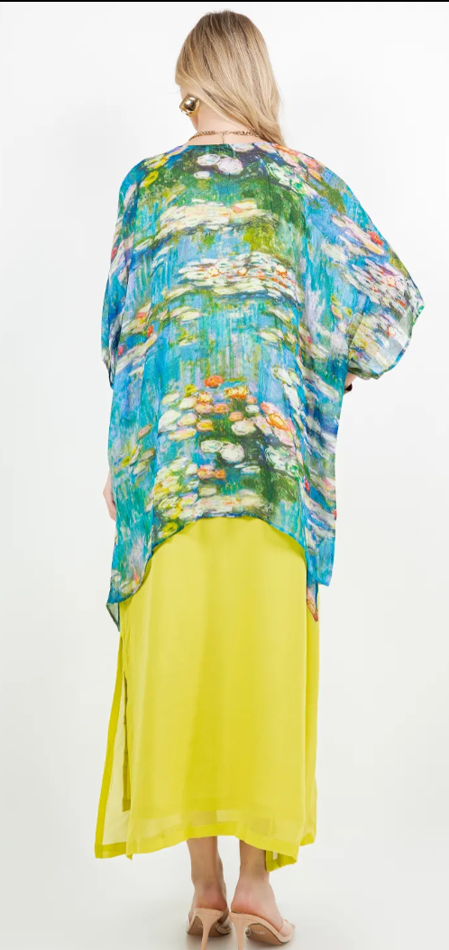 Monets Garden Oversize Tunic Top Lagenlook Boho Hippie Chic SML-6X+