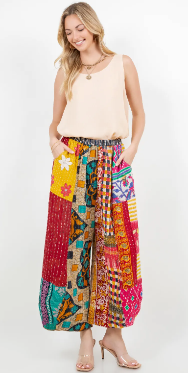 SunHeart Boho Nothing-Matches Kantha Pants Sml-2X