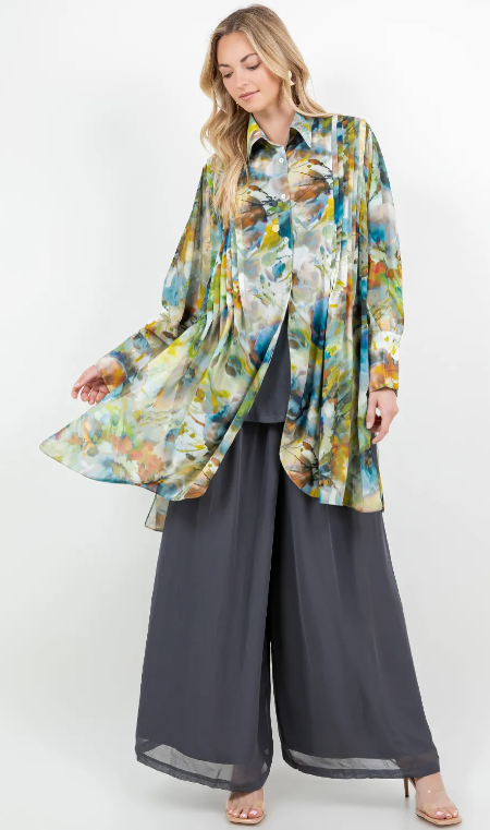 Boho Pleated Tunic Oversize Plus Shirt Tunic 60" Bust Sml-5x