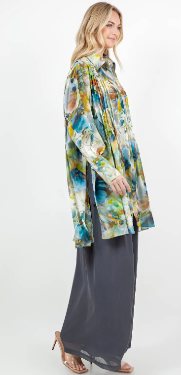 Boho Pleated Tunic Oversize Plus Shirt Tunic 60" Bust Sml-5x