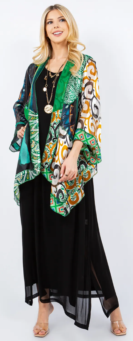 Sunheart Boho Motley Scarf Jacket Boho  Hippie Chic Sml-Large-xl-1x