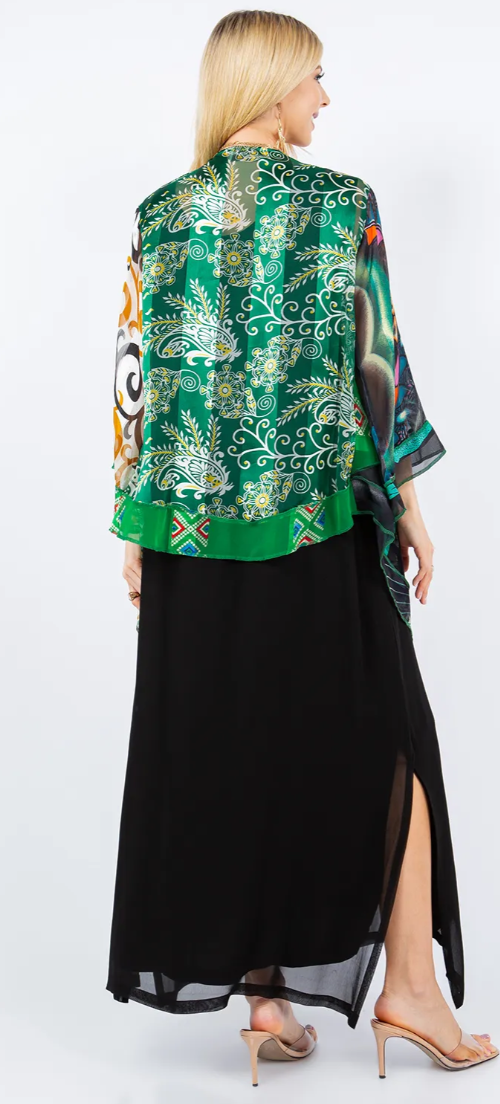 Sunheart Boho Motley Scarf Jacket Boho  Hippie Chic Sml-Large-xl-1x