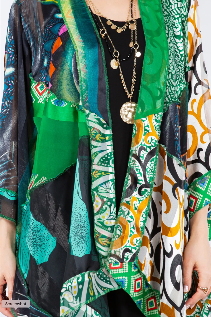 Sunheart Boho Motley Scarf Jacket Boho  Hippie Chic Sml-Large-xl-1x