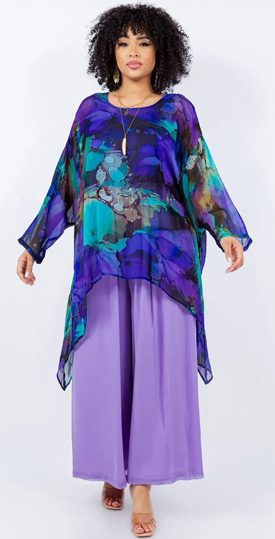 Mosaic hi-low Tunic Top Boho Hippie Chic Resort Wear Sml-10X