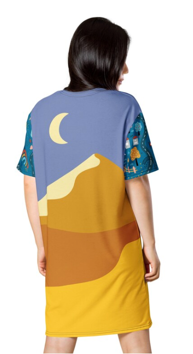 Boho Moon Rise Landscape Folk Art Tee Shirt Small to 6X