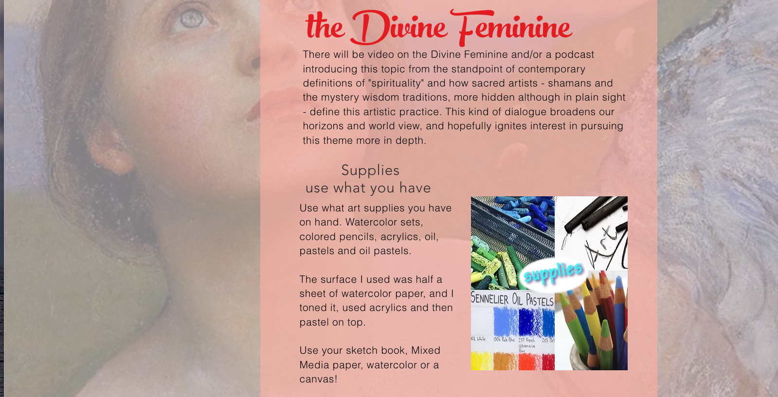Intro to the Divine Feminine & Art Class Online Self Study Class