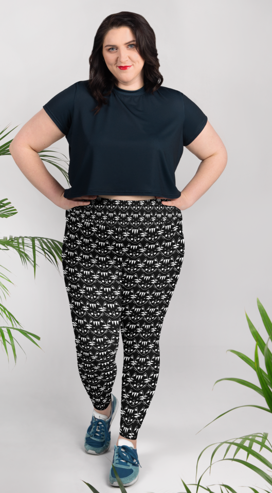 Sunheart Black Cat Women Plus Size Leggings Yoga Pant 2x 3x 4x 5x 6x