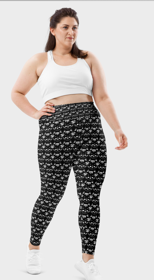 Sunheart Black Cat Women Plus Size Leggings Yoga Pant 2x 3x 4x 5x 6x