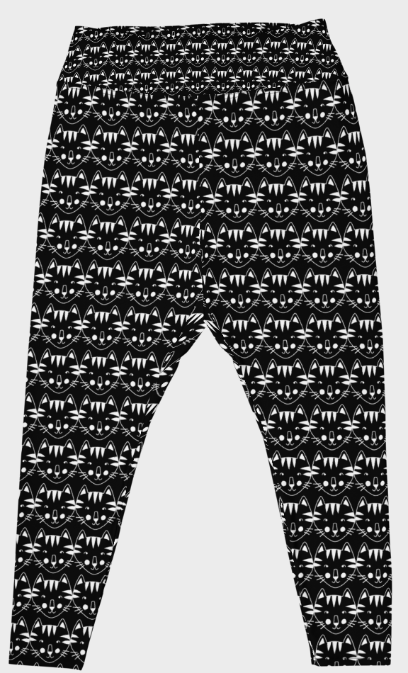 Sunheart Black Cat Women Plus Size Leggings Yoga Pant 2x 3x 4x 5x 6x