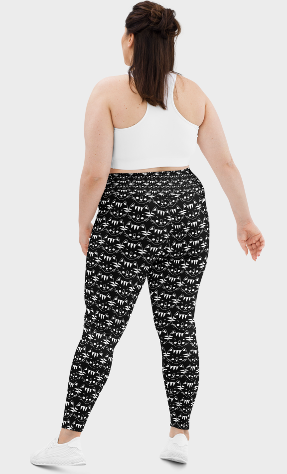 Sunheart Black Cat Women Plus Size Leggings Yoga Pant 2x 3x 4x 5x 6x
