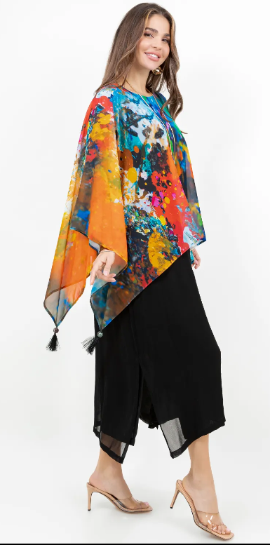 Boho Beauty Poncho Plus Top Boho Resort Festival Wear Hippie Chic Plus Sml-7X+