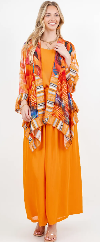 Sunheart Tangerine Dream Scarf Jacket Boho  Hippie Chic Sml-Large-xl-1x