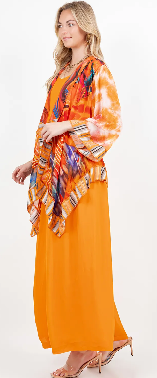 Sunheart Tangerine Dream Scarf Jacket Boho  Hippie Chic Sml-Large-xl-1x