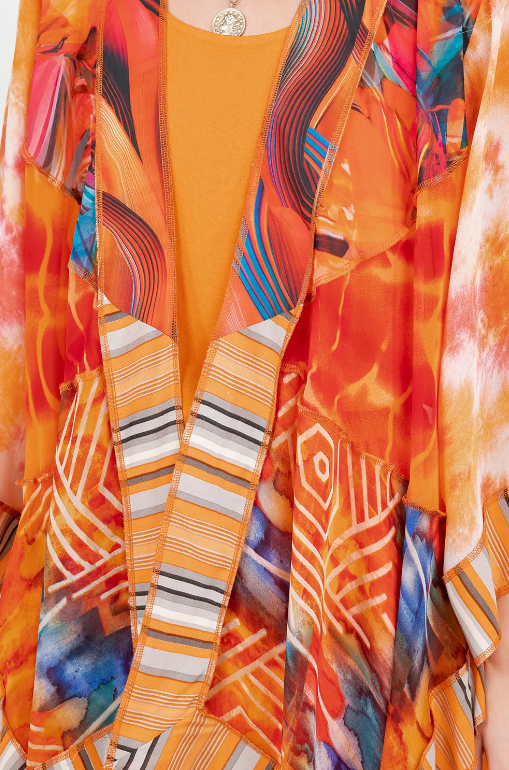 Sunheart Tangerine Dream Scarf Jacket Boho  Hippie Chic Sml-Large-xl-1x