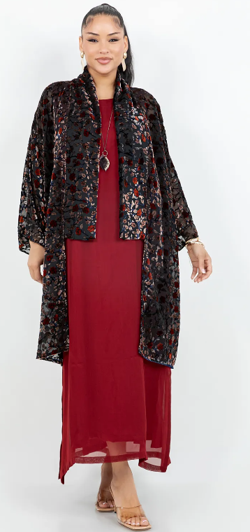 Kimono Style Boho Long Jacket Hippie Chic Resort Wear Sml-2X+