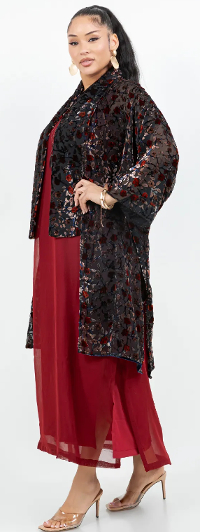 Kimono Style Boho Long Jacket Hippie Chic Resort Wear Sml-2X+