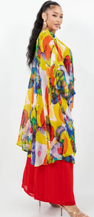 Make a Splash! Mosaic hi-low Tunic Top Boho Hippie Chic Resort Wear Sml-10X