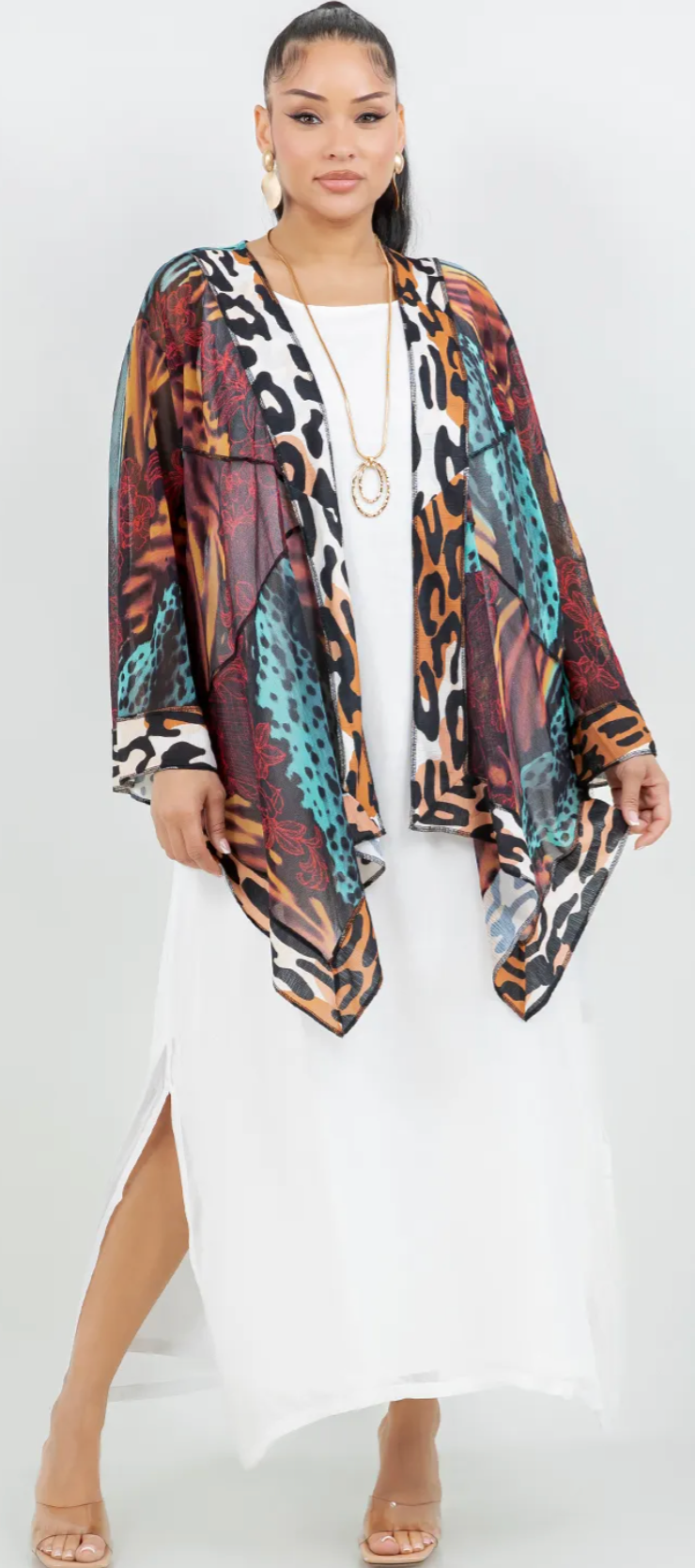 Sunheart Boho Tribal Lux Animal Print Scarf Jacket Boho  Hippie Chic Sml-Large-xl-1x