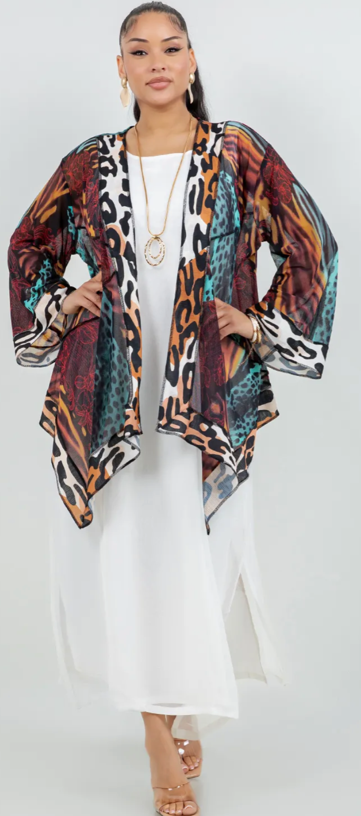 Sunheart Boho Tribal Lux Animal Print Scarf Jacket Boho  Hippie Chic Sml-Large-xl-1x