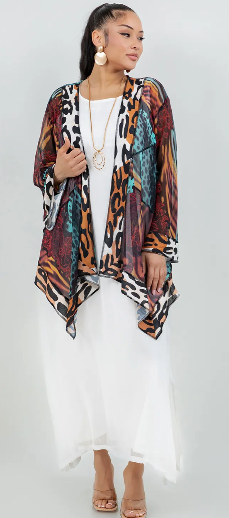 Sunheart Boho Tribal Lux Animal Print Scarf Jacket Boho  Hippie Chic Sml-Large-xl-1x