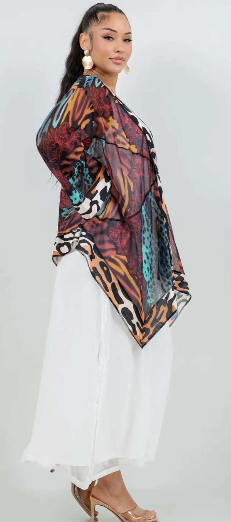 Sunheart Boho Tribal Lux Animal Print Scarf Jacket Boho  Hippie Chic Sml-Large-xl-1x