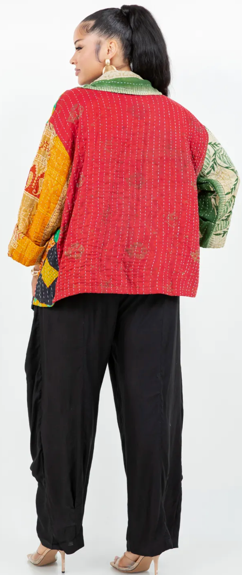 $46 OFF!! I’m All In! Boho Chic Kantha Jacket – One-of-a-Kind S–2X | Upcycled Cotton Patchwork