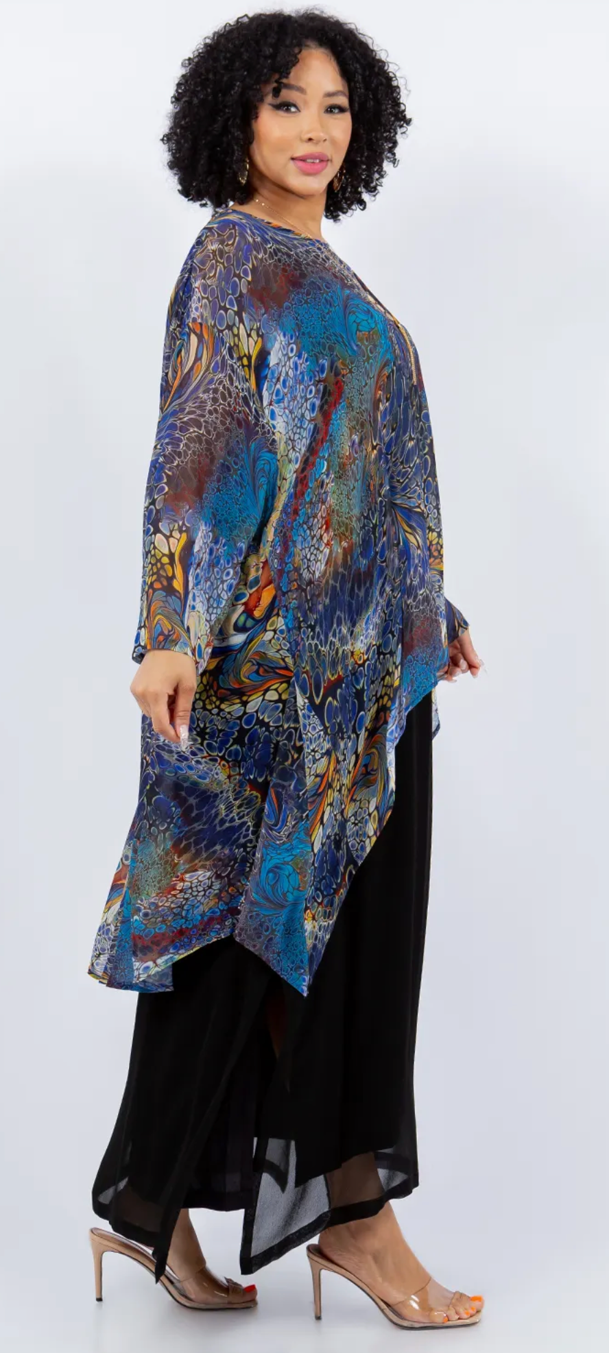 New! Cosmic Nebula Mosaic hi-low Tunic Top Boho Hippie Chic Resort Wear Sml-10X