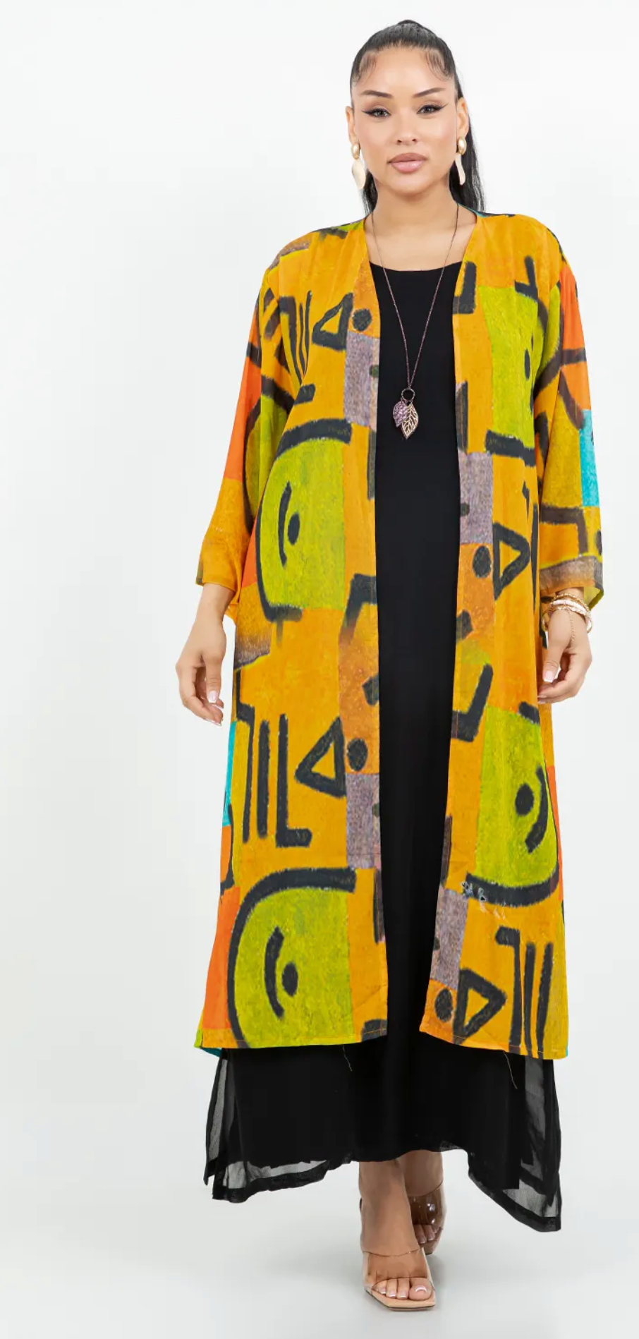 $50 OFF! Saphire Nomad – Abstract Long Boho Jacket | Flowy Statement Layer Sml-3x