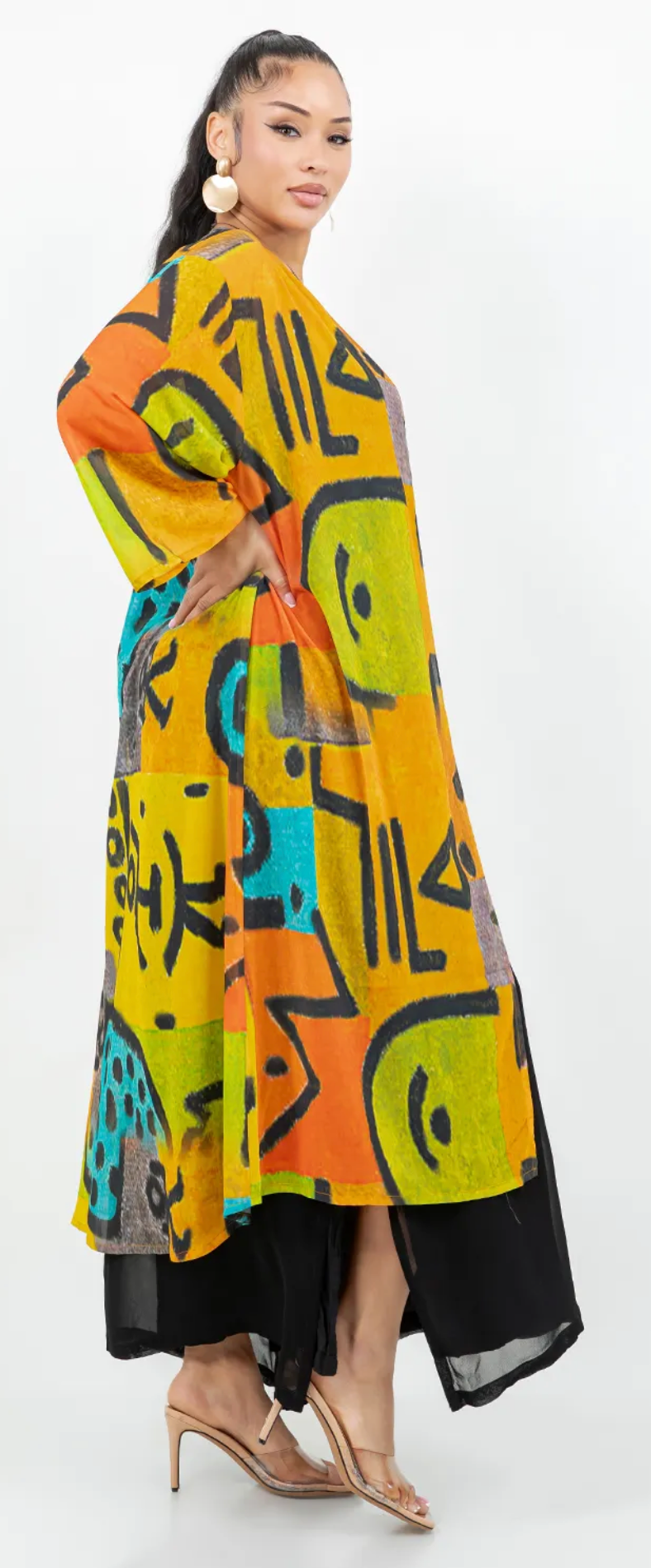 $50 OFF! Saphire Nomad – Abstract Long Boho Jacket | Flowy Statement Layer Sml-3x
