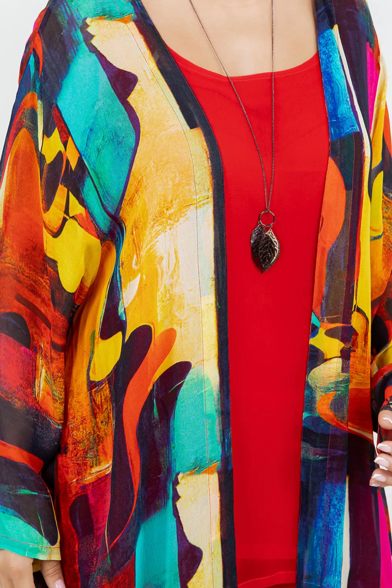 Kaleidoscope Boho Kimono | Abstract Art Duster | Colorful Festival Layer  Kaleidoscope Sml-4x