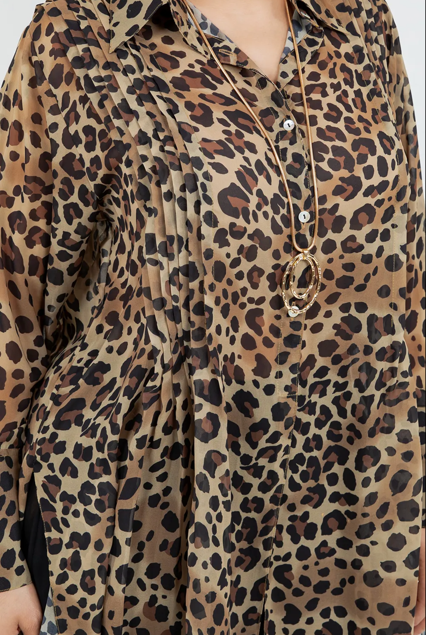 $46 OFF! Leopard Gal Animal Print Boho Pleated Tunic Oversize Plus Shirt Tunic 60" Bust Sml-5x