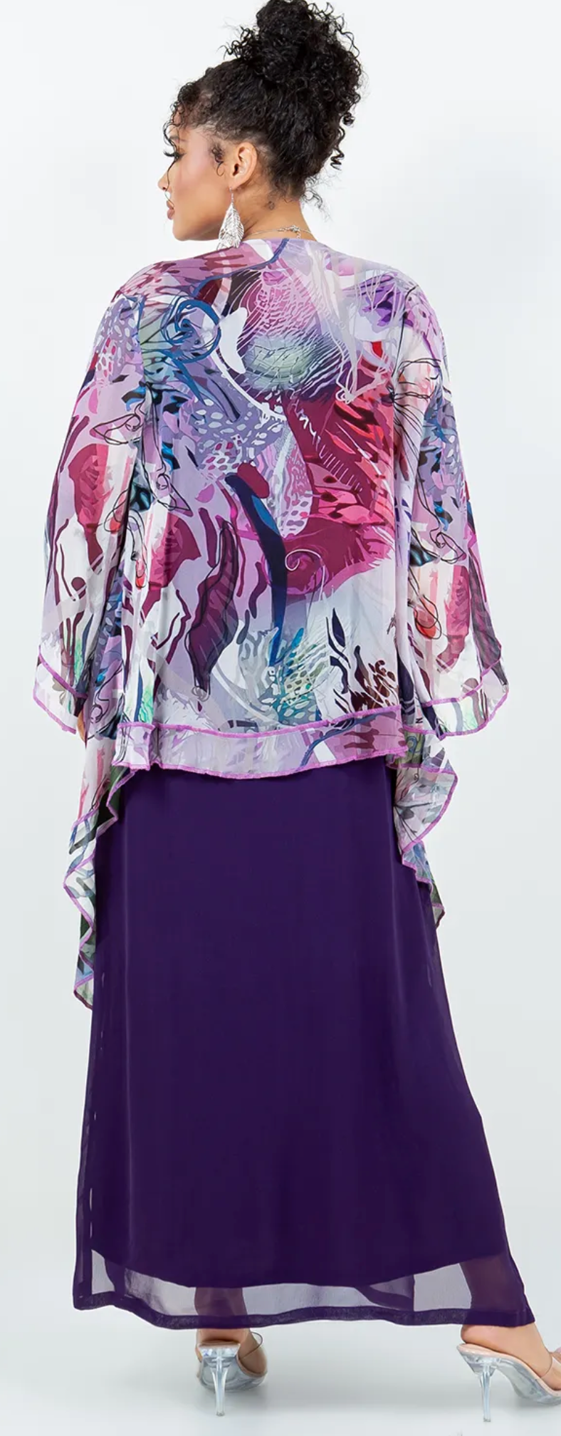 Sunheart Boho Watercolor Floral Scarf Jacket Boho  Hippie Chic Sml-Large-xl-1x