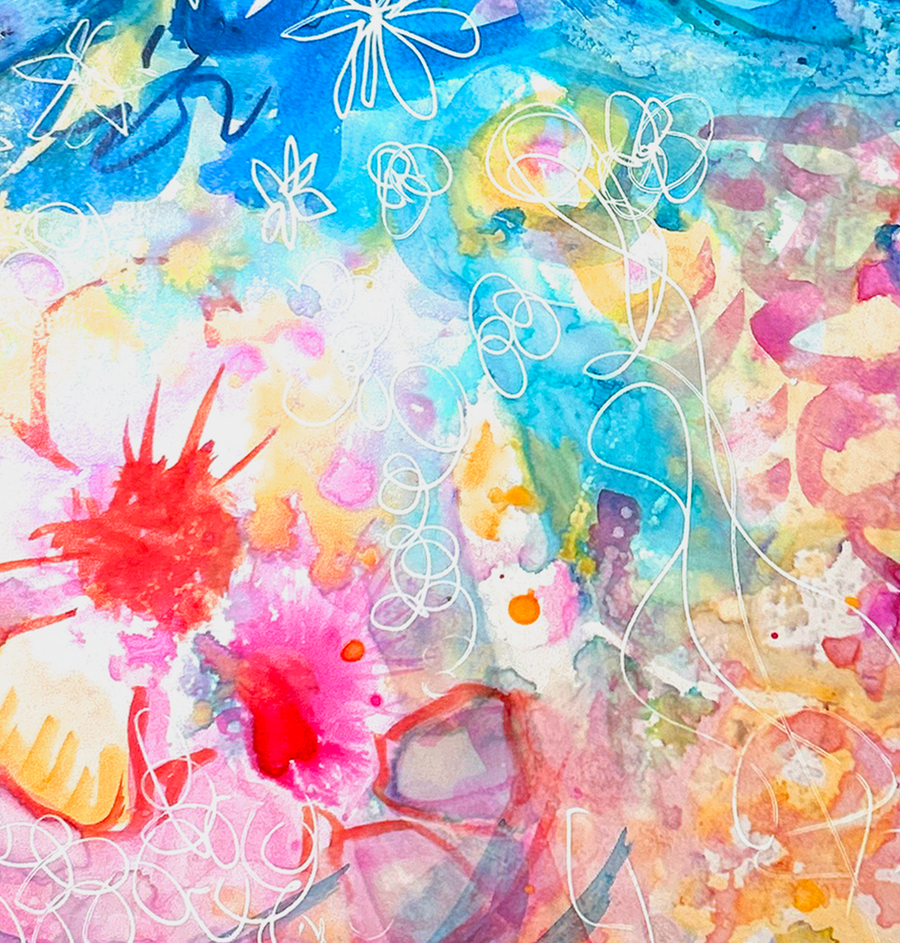 Flora Goddess of Flowers Original Painting OOAK Dr. Martin Dyes Wall Art Kristena West