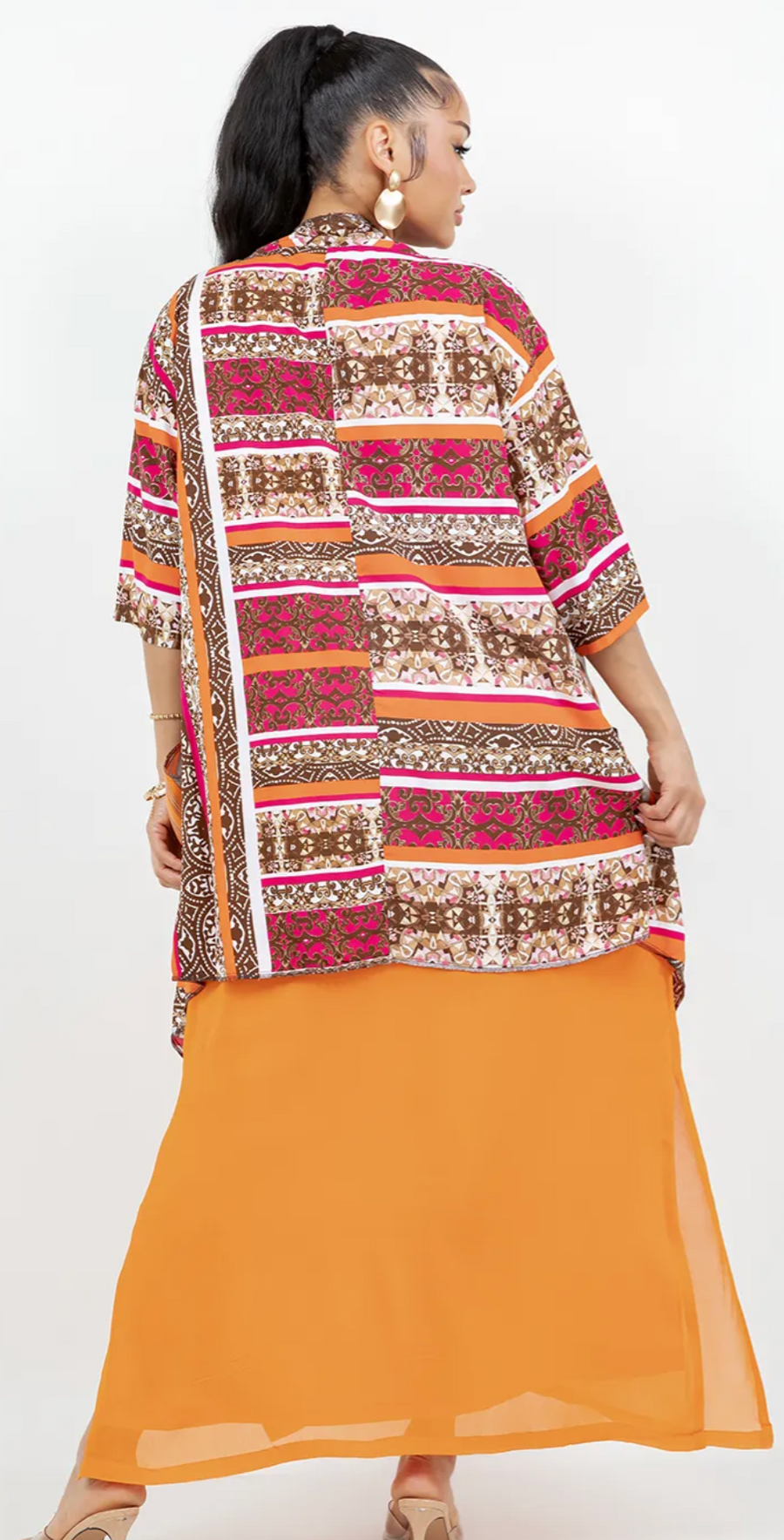 Sunheart Tangerine Dream Lagenlook Scarf Jacket Boho Hippie Chic Sml-Large-xl-1x