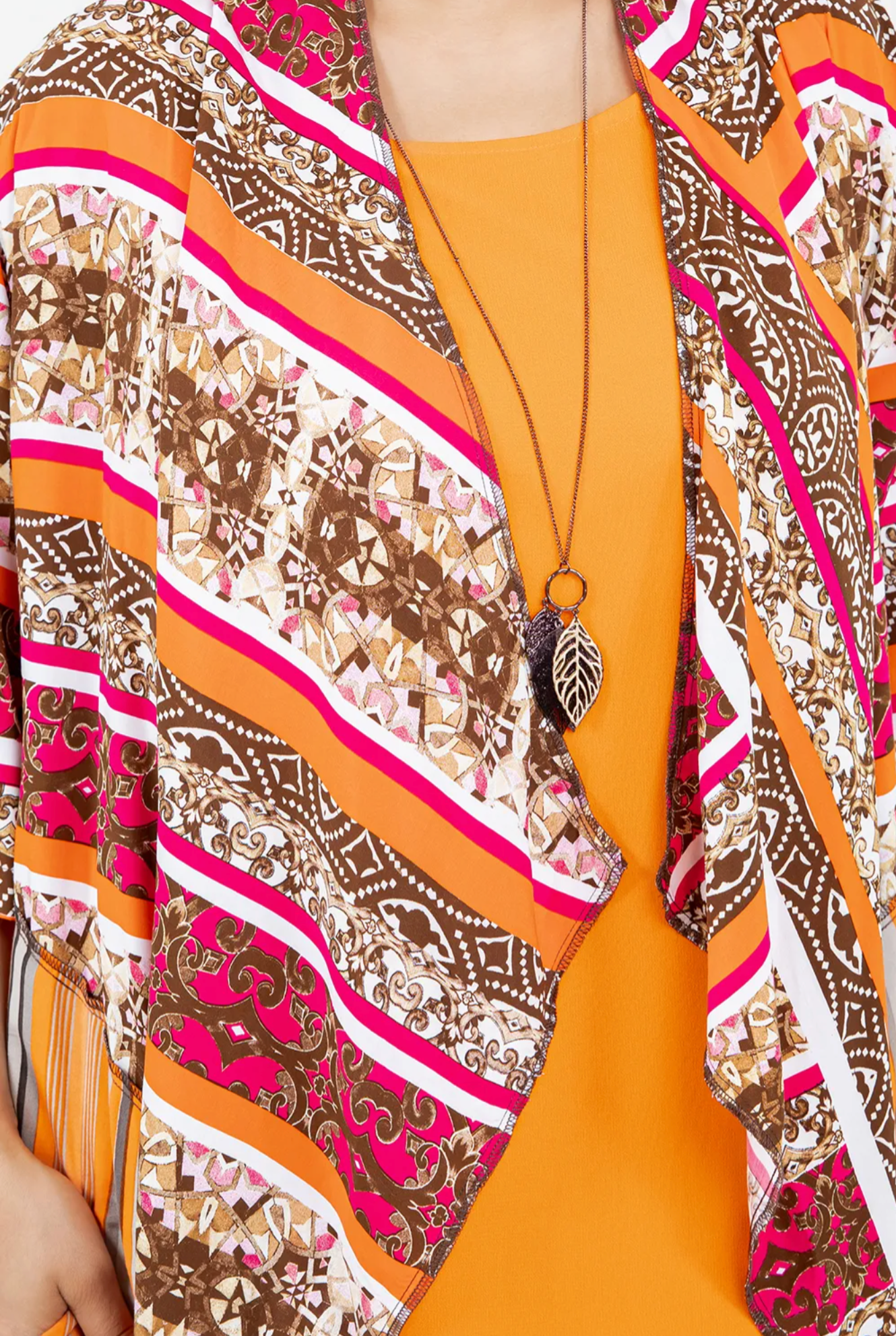 Sunheart Tangerine Dream Lagenlook Scarf Jacket Boho Hippie Chic Sml-Large-xl-1x