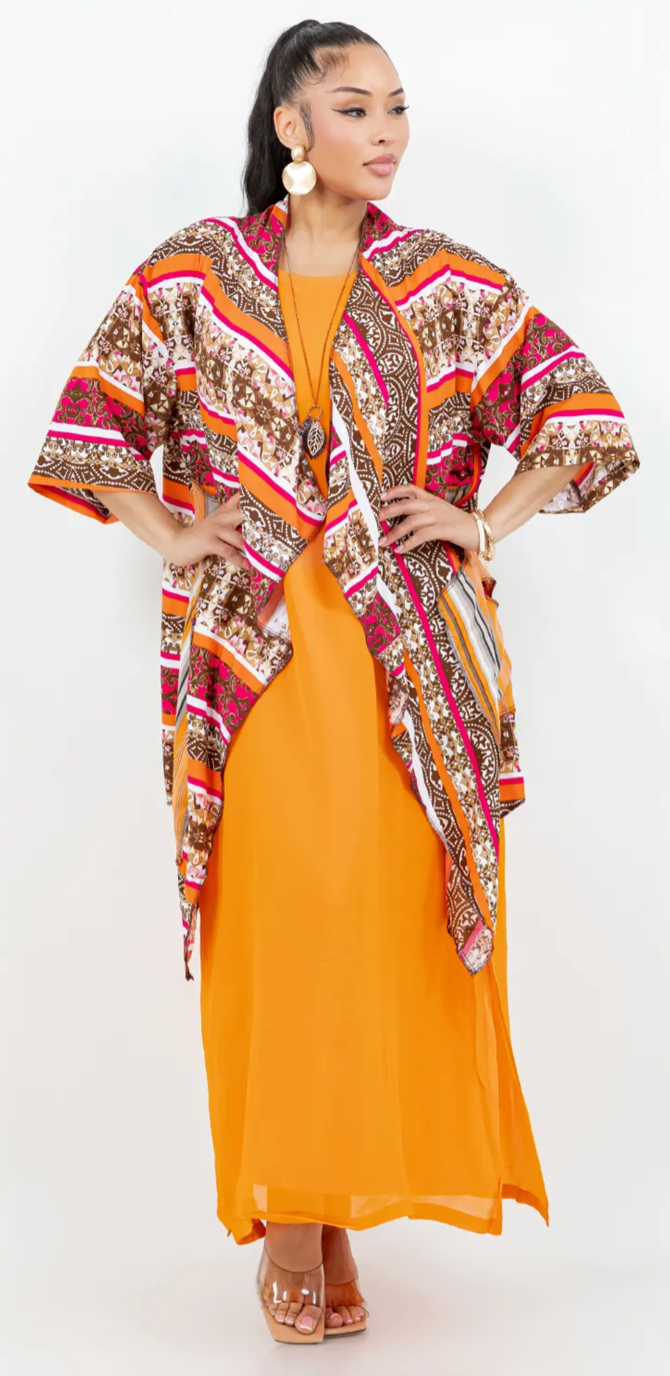 Sunheart Tangerine Dream Lagenlook Scarf Jacket Boho Hippie Chic Sml-Large-xl-1x
