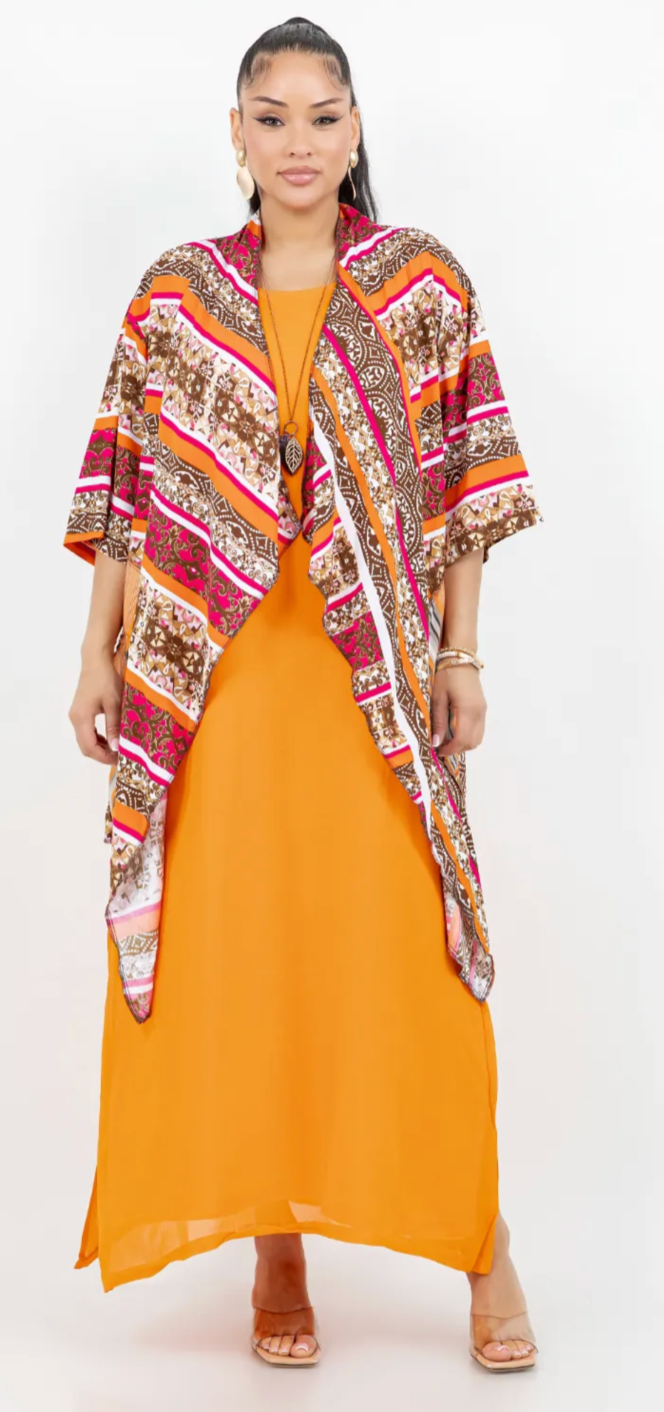 Sunheart Tangerine Dream Lagenlook Scarf Jacket Boho Hippie Chic Sml-Large-xl-1x