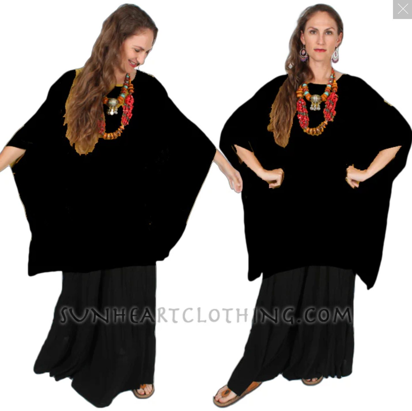 Tienda Ho Black Austria Poncho Top Moroccan Cotton Sml-7X