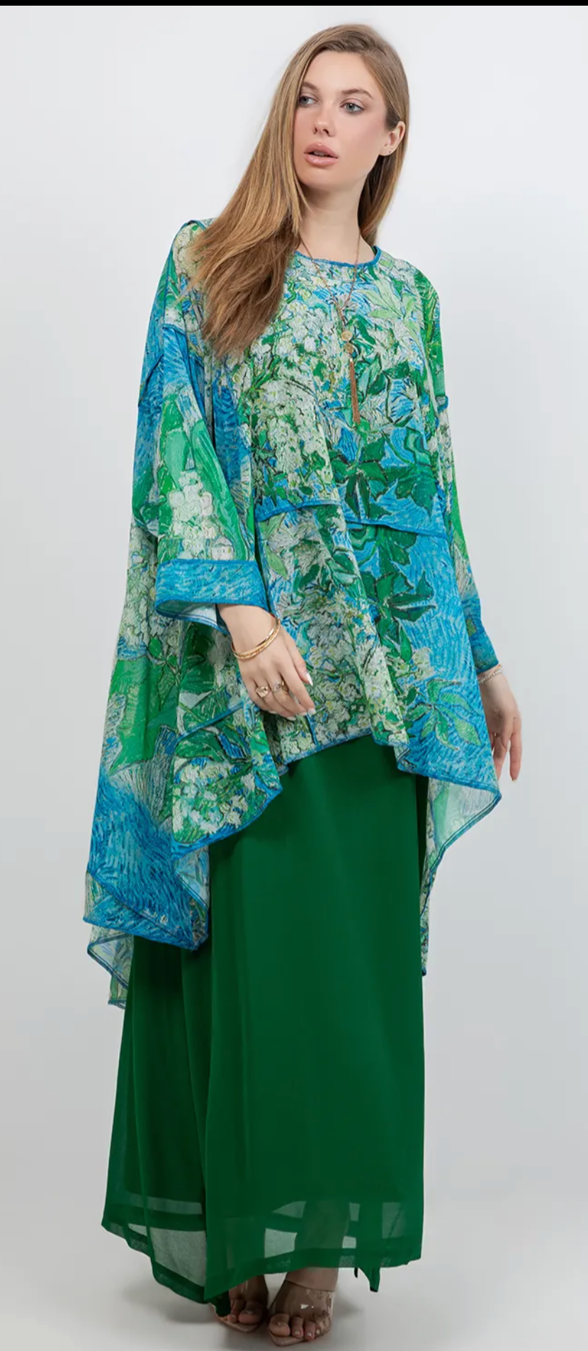 Greensleeves Mosaic hi-low Tunic Top Boho Hippie Chic Resort Wear Sml-10X